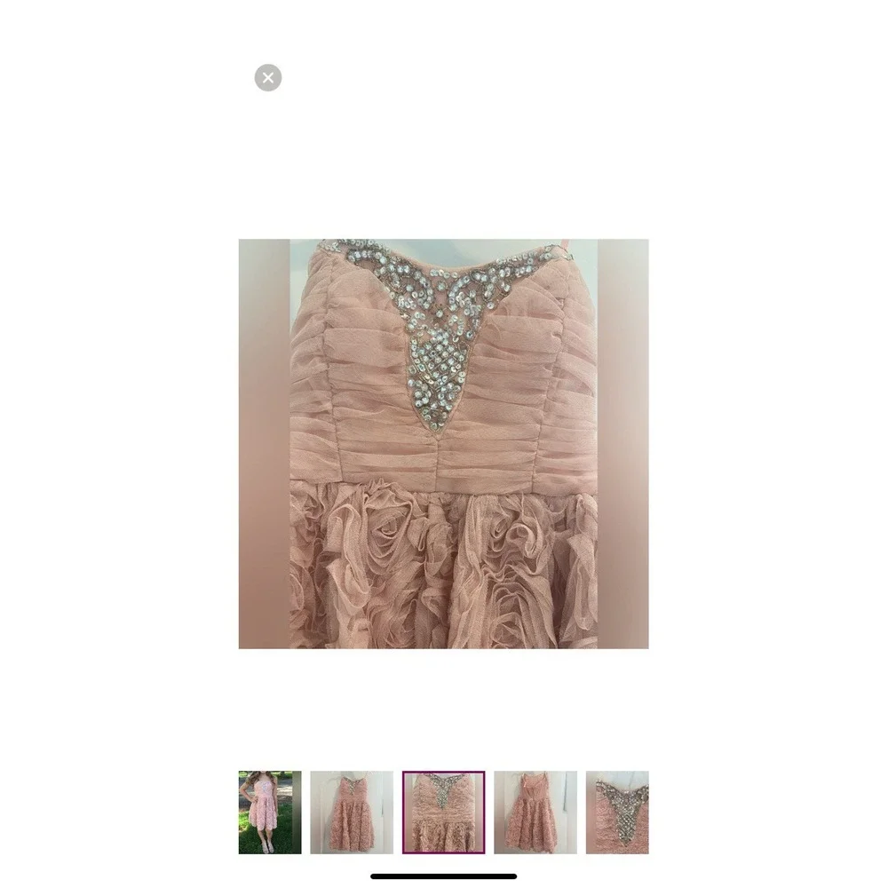 Strapless Princess Style Semi-Formal Dress By Trixxi Bat Mitzvah Juniors Size 1 - Picture 3 of 6
